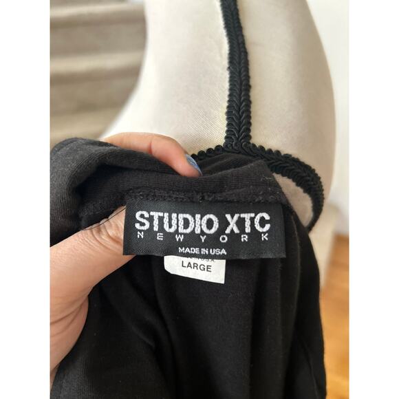 Vintage 90s Whimsygoth Fairy Grunge Black Lace Up Corset Long Sleeve T-Shirt - Picture 2 of 6